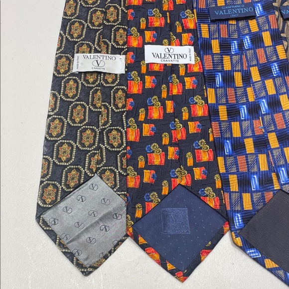 Valentino Multicolor Patterned Silk Ties - Picture 2 of 10